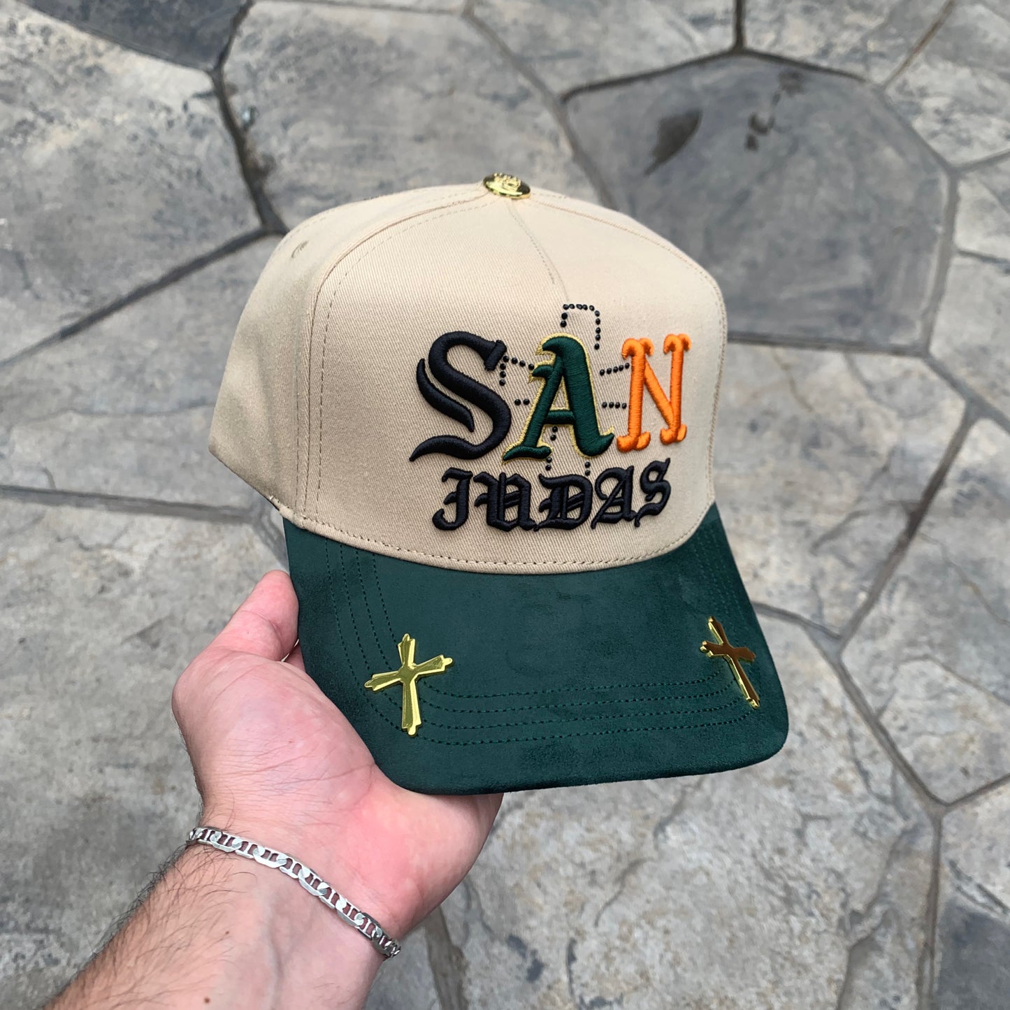 San Judas Letras Droval x Chava Hats BEIGE