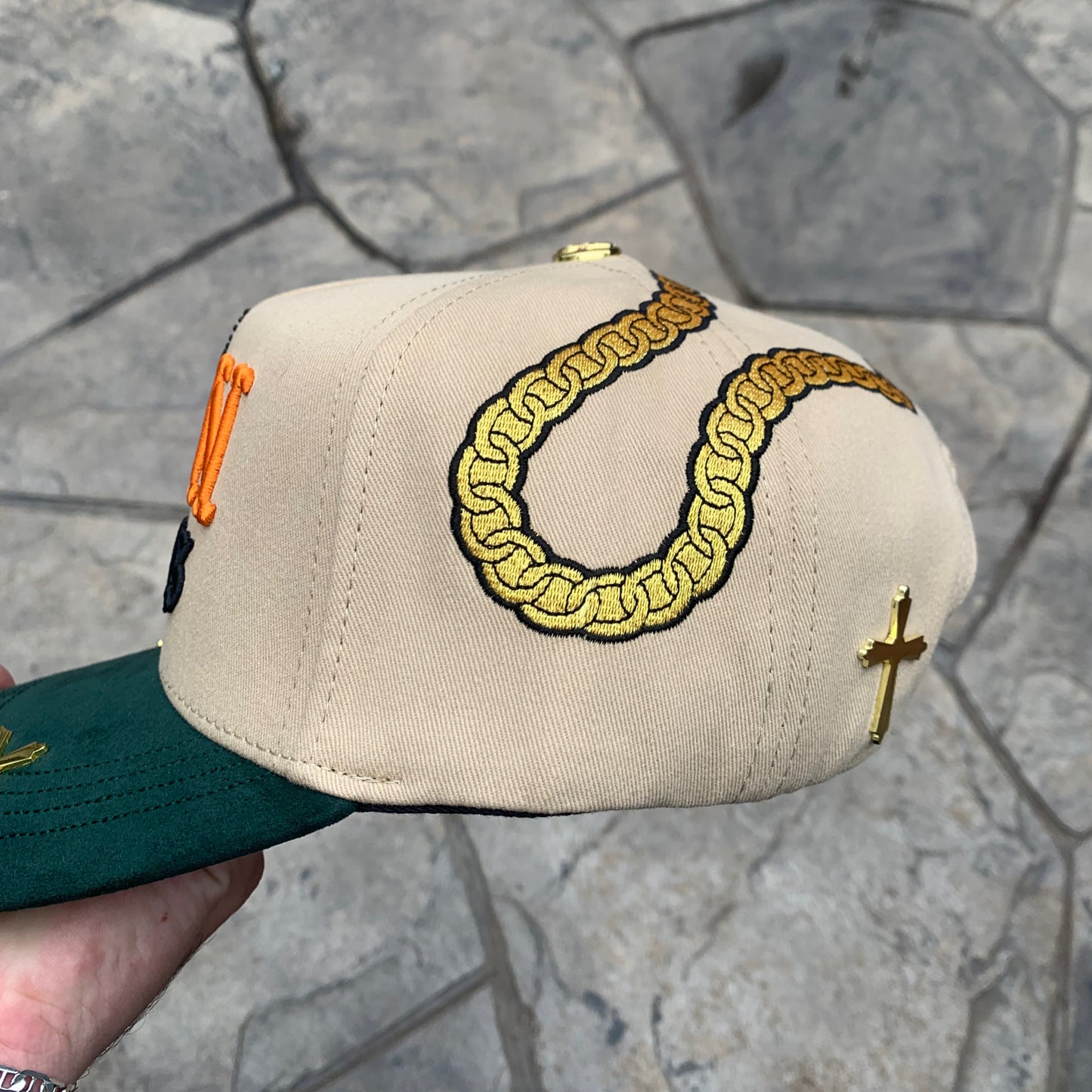 San Judas Letras Droval x Chava Hats BEIGE